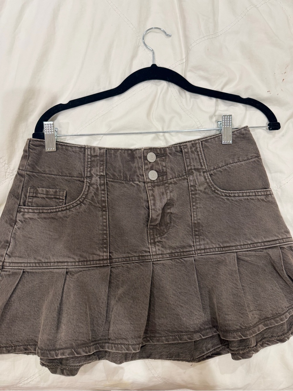 PacSun Brown Pleated Mini Skirt